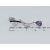 Серьги Xuping QQMM Родий пусеты Декоративные подвески с сиреневыми фианитами фото №2