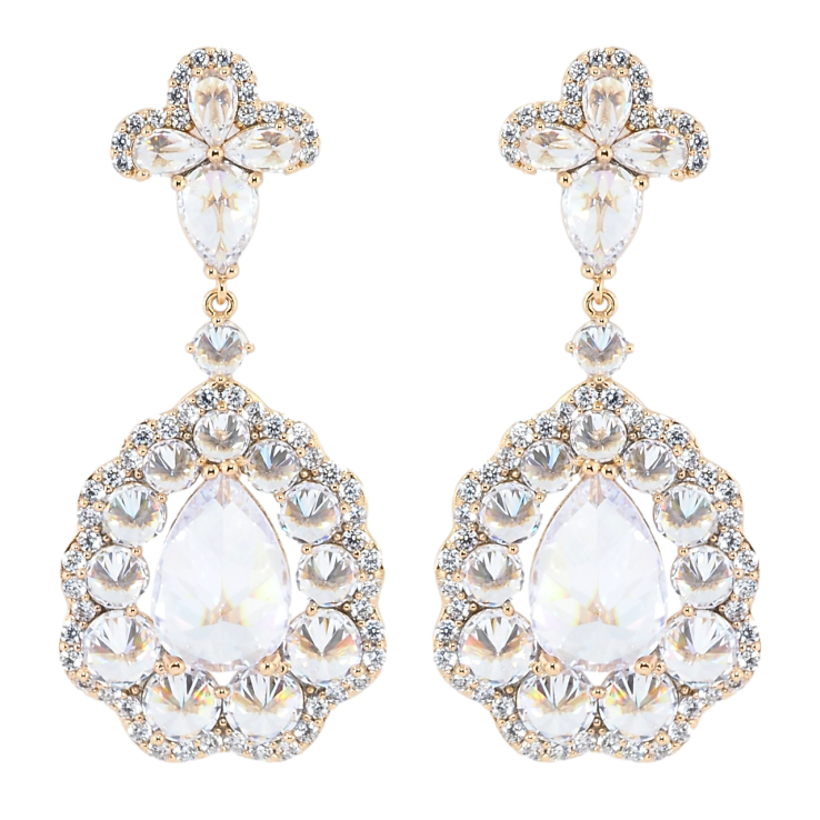 Серьги Xuping JEAN GOUJON Позолота 18K пусеты Изящные подвески с фианитами фото №21