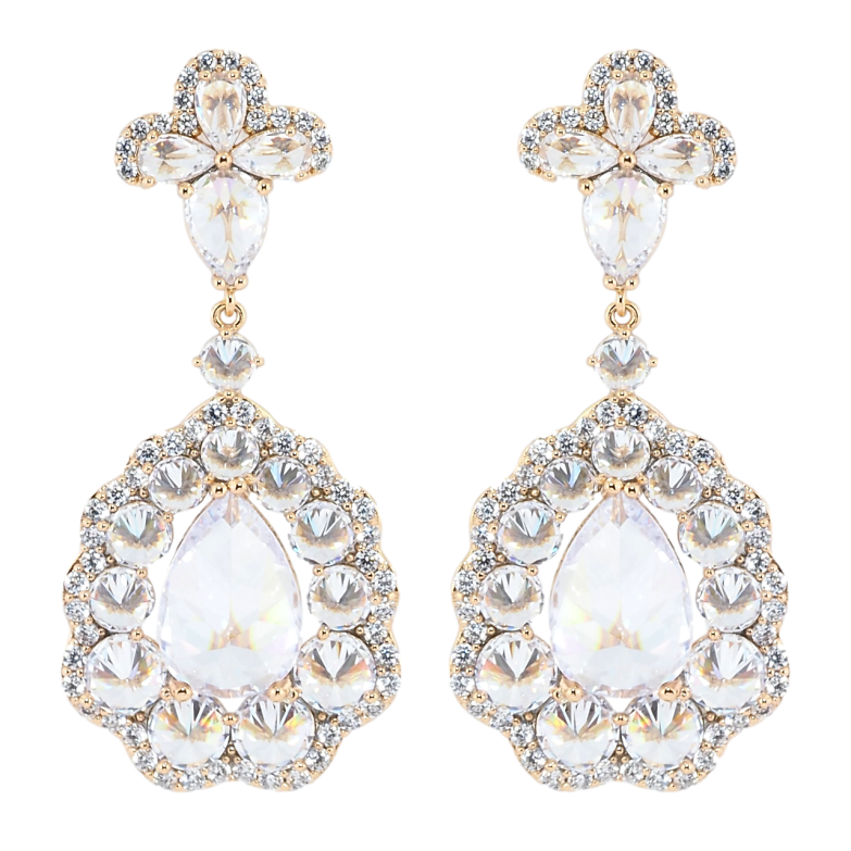 Серьги Xuping JEAN GOUJON Позолота 18K пусеты Изящные подвески с фианитами фото №1