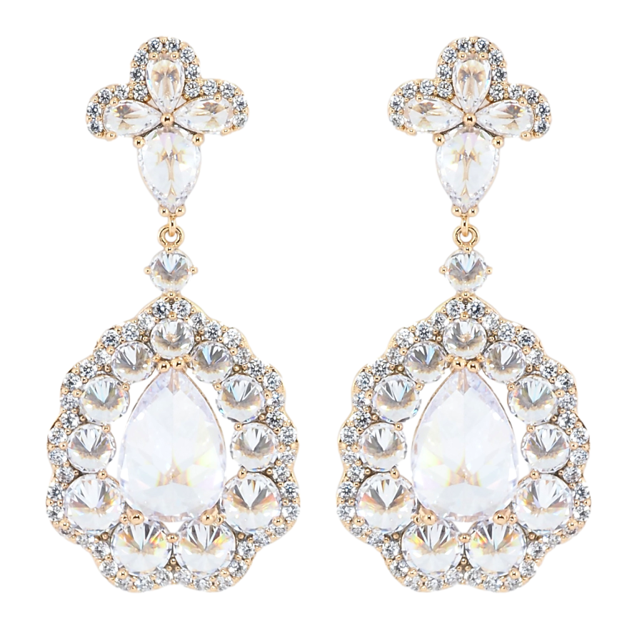 Серьги Xuping JEAN GOUJON Позолота 18K пусеты Изящные подвески с фианитами фото №1