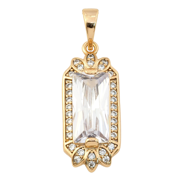 Кулон Xuping Позолота 18K Фіаніт у декоративній оправі для ланцюжка до 5мм фото №10