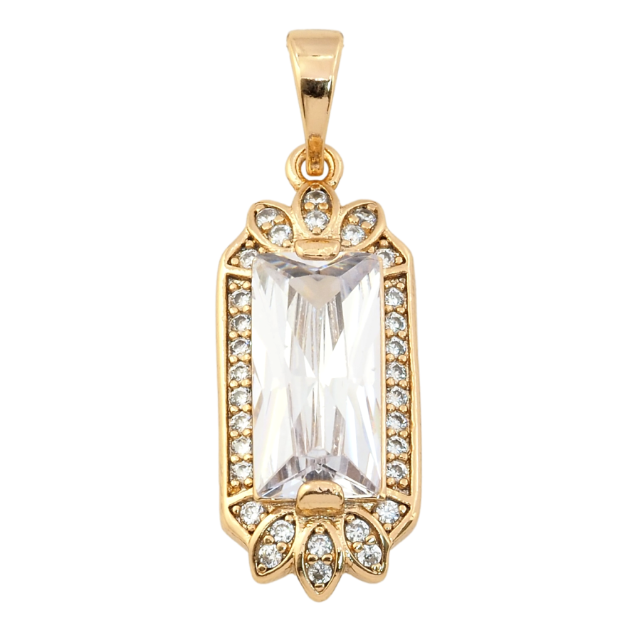 Кулон Xuping Позолота 18K Фіаніт у декоративній оправі для ланцюжка до 5мм фото №1