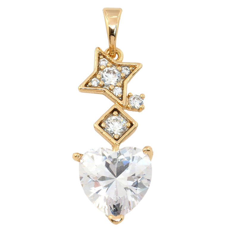 Кулон Xuping Позолота 18K Кристальное сердечко для цепочки до 5мм фото №1