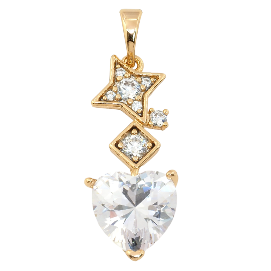 Кулон Xuping Позолота 18K Кришталеве серце для ланцюжка до 5мм фото №1