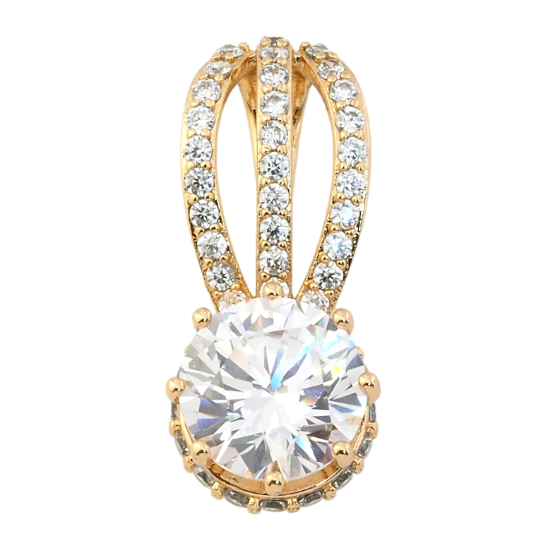 Кулон Xuping Позолота 18K Фианит на декоративной петельке с цирконием для цепочки до 7мм фото №1