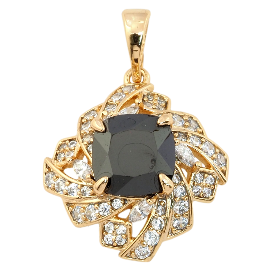 Кулон Xuping Позолота 18K Чорний фіаніт з інкрустацією цирконієм для ланцюжка до 5мм фото №1
