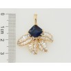 Кулон Xuping Позолота 18K Синій фіаніт з кришталевими листочками для ланцюжка до 6мм фото №2