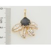 Кулон Xuping Позолота 18K Черный фианит с кристальными листочками для цепочки до 6мм фото №2