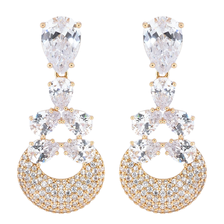 Серьги Xuping Позолота 18K пусеты Декоративные кристальные подвески фото №2 Серьги Xuping Позолота 18K пусеты Декоративные кристальные подвески фото №2