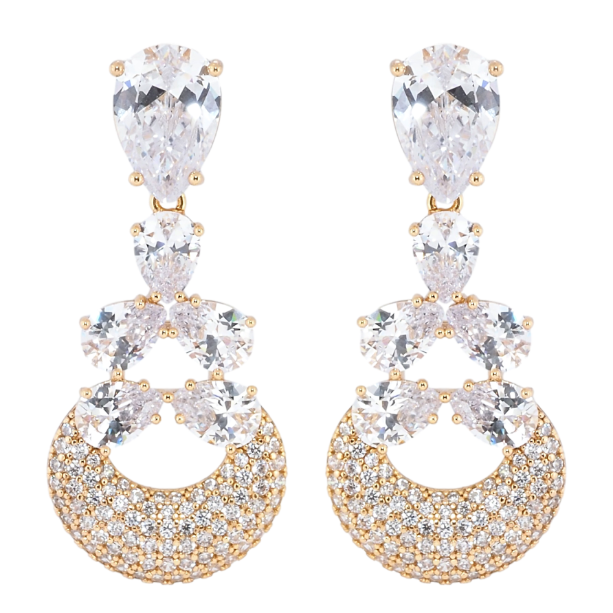 Серьги Xuping Позолота 18K пусеты Декоративные кристальные подвески фото №1