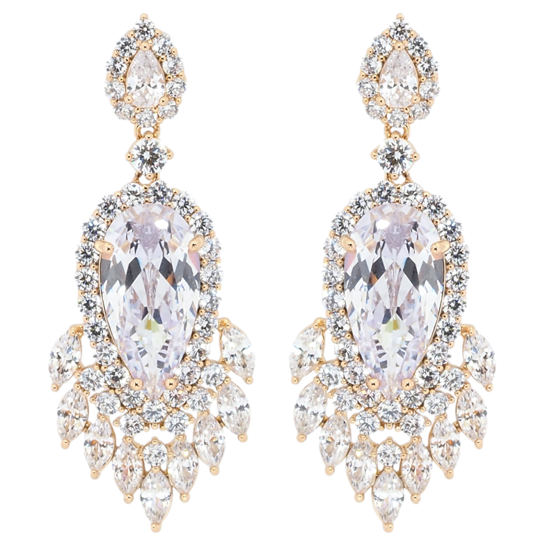 Сережки Xuping Позолота 18K пусети Розкішні кришталеві підвіски фото №1 Сережки Xuping Позолота 18K пусети Розкішні кришталеві підвіски фото №1