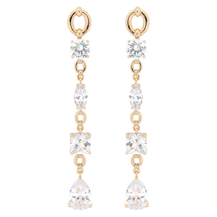 Сережки Xuping Позолота 18K пусети Кришталеві підвіски фото №19