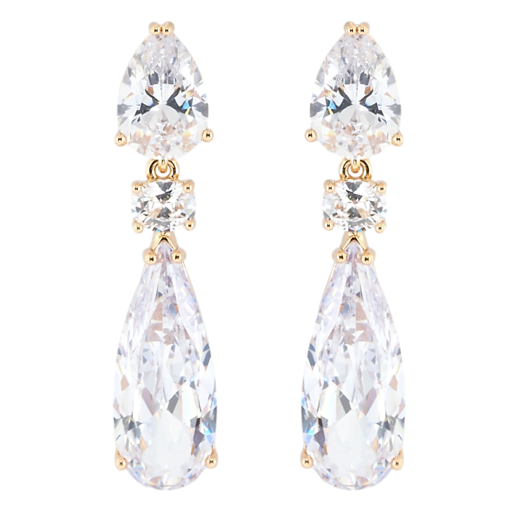 Серьги Xuping Позолота 18K пусеты Кристальные подвески фото №9