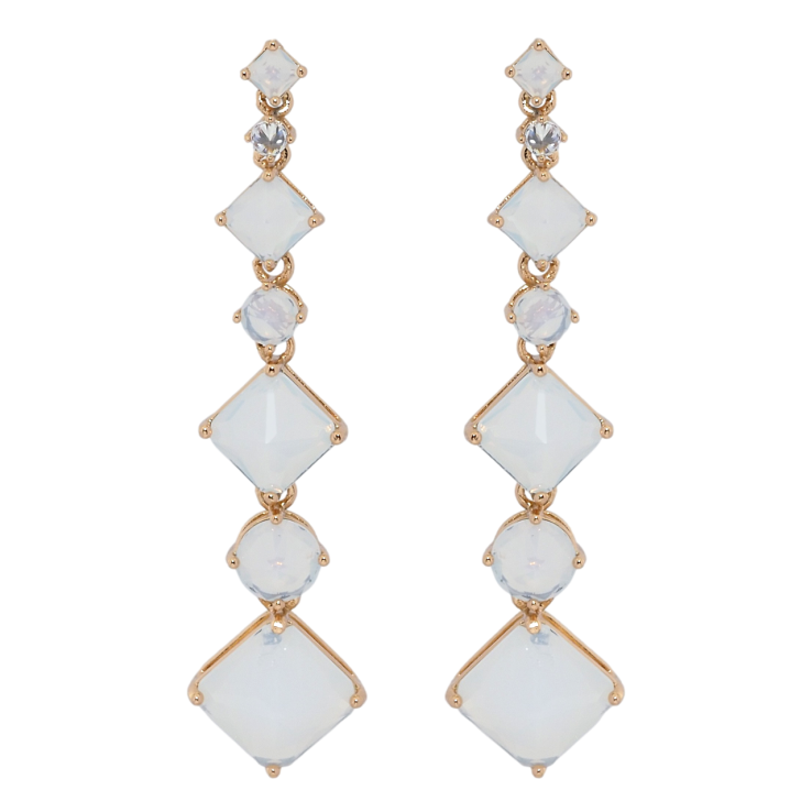 Сережки Xuping Позолота 18K пусети Кришталеві підвіски з білими фіанітами фото №18