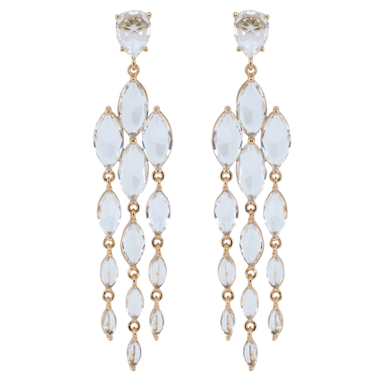 Сережки Xuping Позолота 18K пусети Граційні кристальні підвіски фото №1