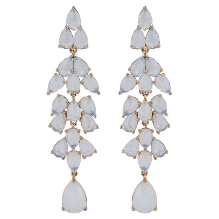 Сережки Xuping Позолота 18K пусети Елегантні підвіски з білими фіанітами фото №4