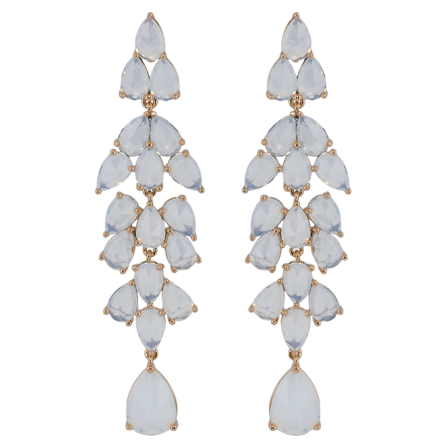 Сережки Xuping Позолота 18K пусети Елегантні підвіски з білими фіанітами фото №1 Сережки Xuping Позолота 18K пусети Елегантні підвіски з білими фіанітами фото №1