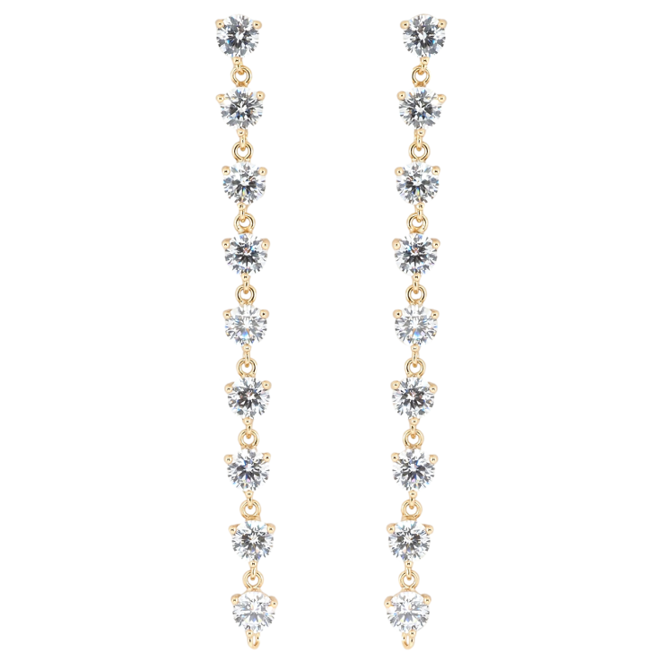 Сережки Xuping Позолота 18K пусети Кришталеві підвіски фото №20