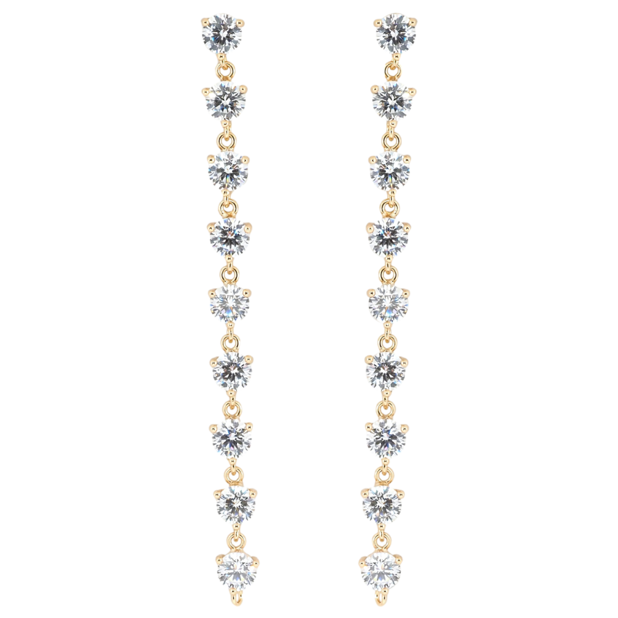 Серьги Xuping Позолота 18K пусеты Кристальные подвески фото №1