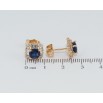 Серьги Xuping Позолота 18K пусеты Кристальные ромбы с синими фианитами 10х10мм фото №2