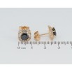 Серьги Xuping Позолота 18K пусеты Кристальные ромбы с черными фианитами 10х10мм фото №2