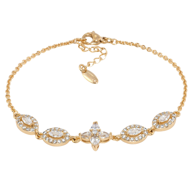 Браслет Xuping Позолота 18K Цепочка Якорное плетение с вставкой длина с доп.цепочкой 17.5-20.5см х 1.5мм фото №25