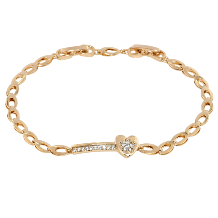 Браслет Xuping Позолота 18K Цепочка с вставкой длина с доп.замком 17.5,20см х 4мм фото №10