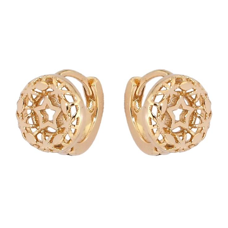 Сережки Xuping Позолота 18K колечка Різьблений візерунок зірочки фото №20