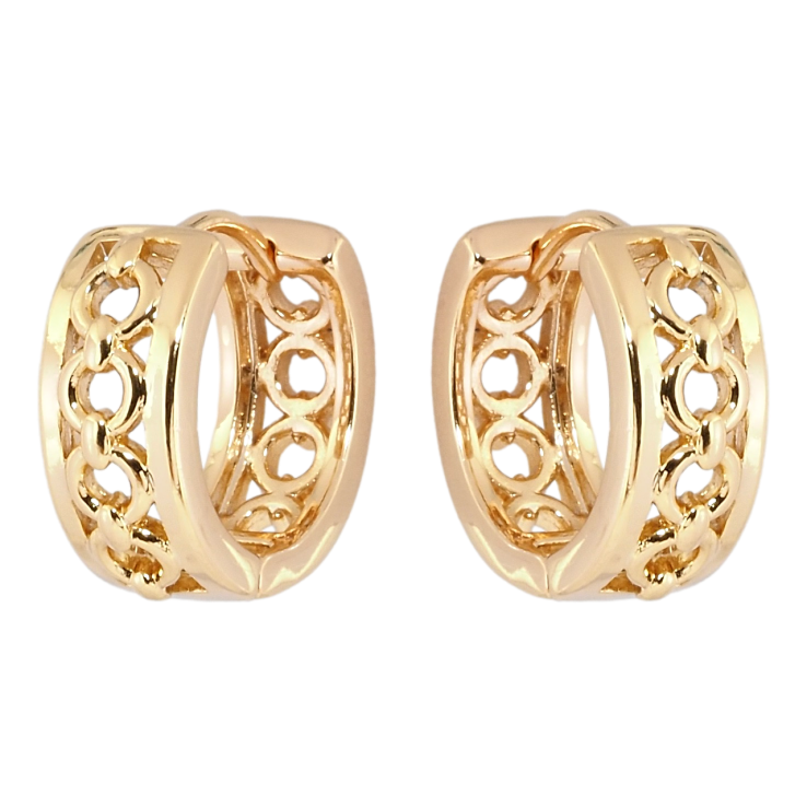 Серьги Xuping Позолота 18K колечки Резной орнамент фото №20