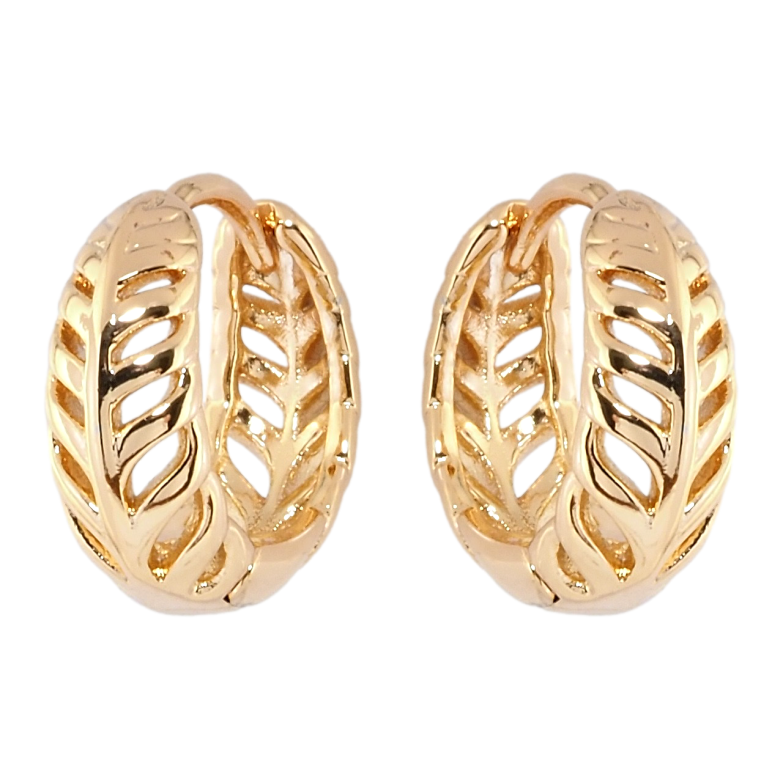 Сережки Xuping Позолота 18K колечка Перо фото №1