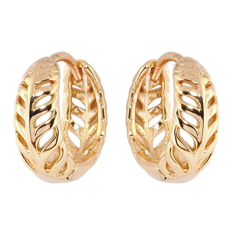 Серьги Xuping Позолота 18K колечки Перо фото №1