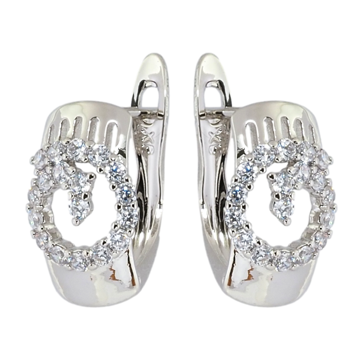 Сережки Xuping Родій англійський замок Декоративний візерунок з цирконієм фото №7