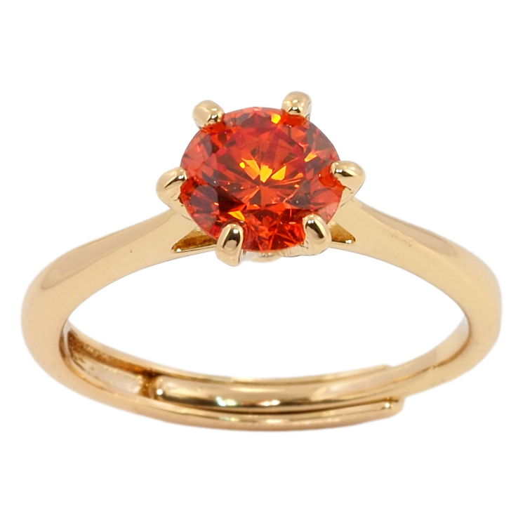 Кольцо Xuping Позолота 18K Оранжевый фианит, ø 7мм фото №19