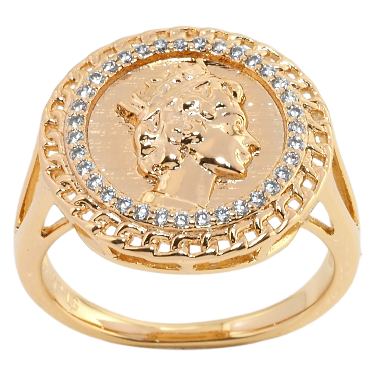 Перстень Xuping Позолота 18K Єлизавета II фото №6 Перстень Xuping Позолота 18K Єлизавета II фото №6