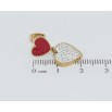 Серьги Xuping TTM Stainless Steel цвет 14K пусеты Сердечки с цирконием и красной эмалью фото №2