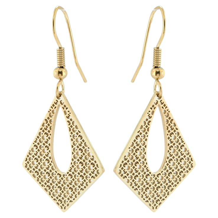 Серьги Xuping TTM Stainless Steel цвет 14K французский замок Ромбовые подвески фото №16