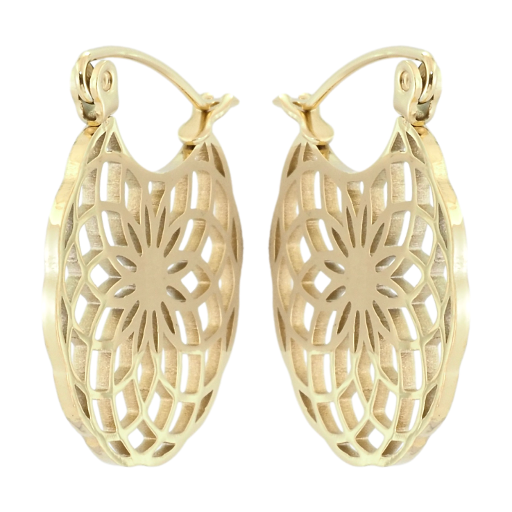 Серьги Xuping TTM Stainless Steel цвет 14K замок-булавка Резные круги фото №10