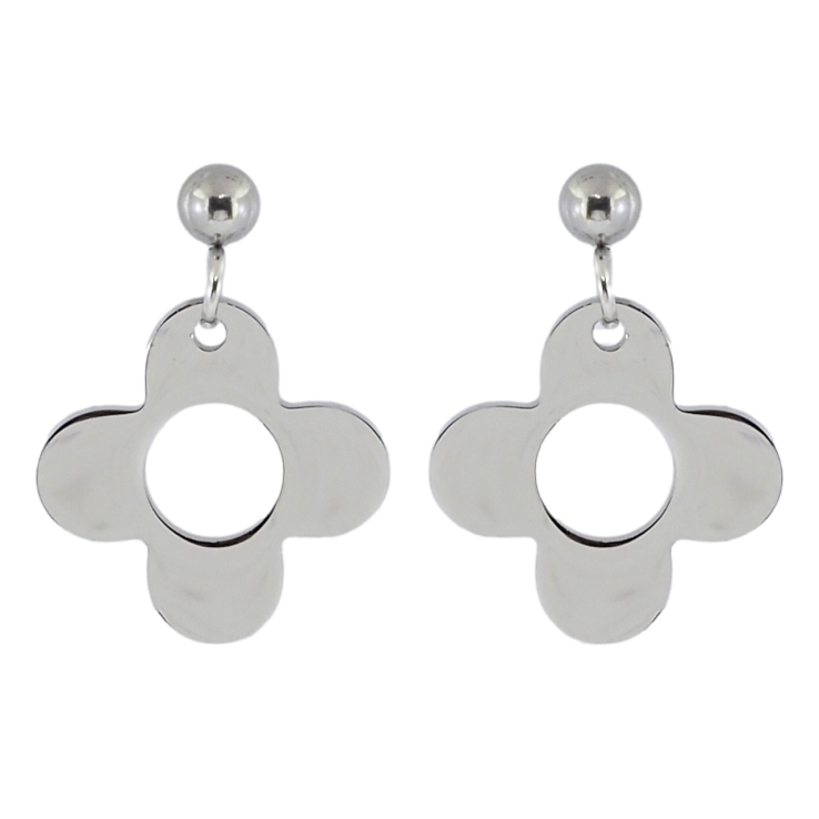 Серьги Xuping TTM Stainless Steel цвет Родий пусеты Цветочки фото №18