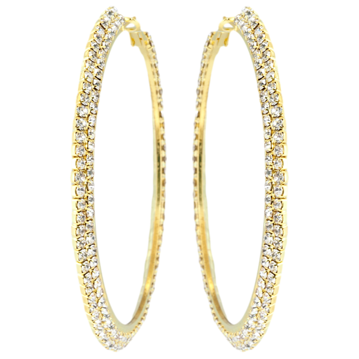 Сережки кільця (конго) Подвійні доріжки страз ø 8см фото №7 Сережки кільця (конго) Подвійні доріжки страз ø 8см фото №7