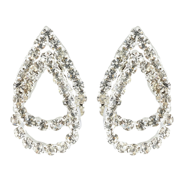 Сережки пусети Крапельки зі стразами фото №3 Сережки пусети Крапельки зі стразами фото №3