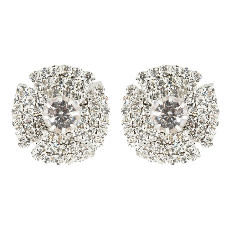 Сережки пусети Квіточки зі стразами фото №10 Сережки пусети Квіточки зі стразами фото №10