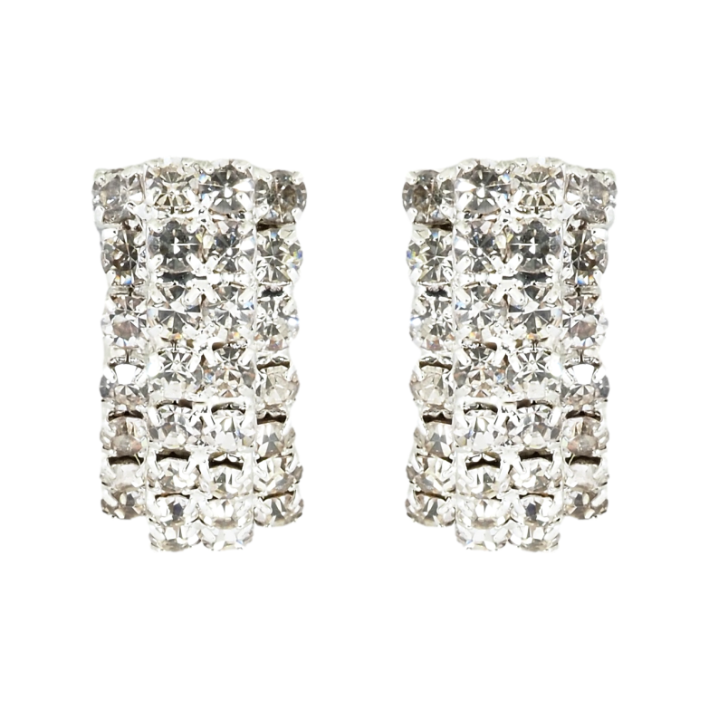 Серьги пусеты Дуги со стразами фото №1