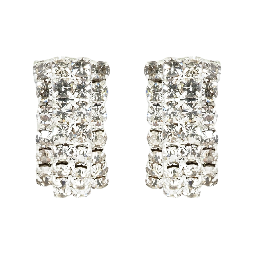 Сережки пусети Дуги зі стразами фото №1