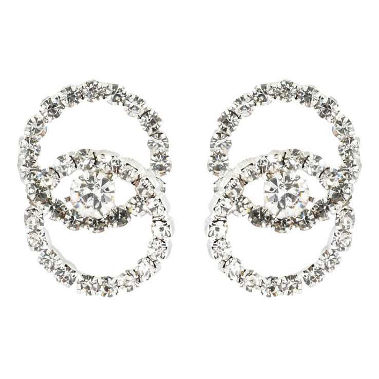 Сережки пусети Колечки зі стразами фото №8 Сережки пусети Колечки зі стразами фото №8