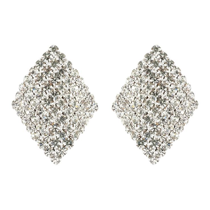 Сережки пусети Ромби зі стразами фото №21 Сережки пусети Ромби зі стразами фото №21