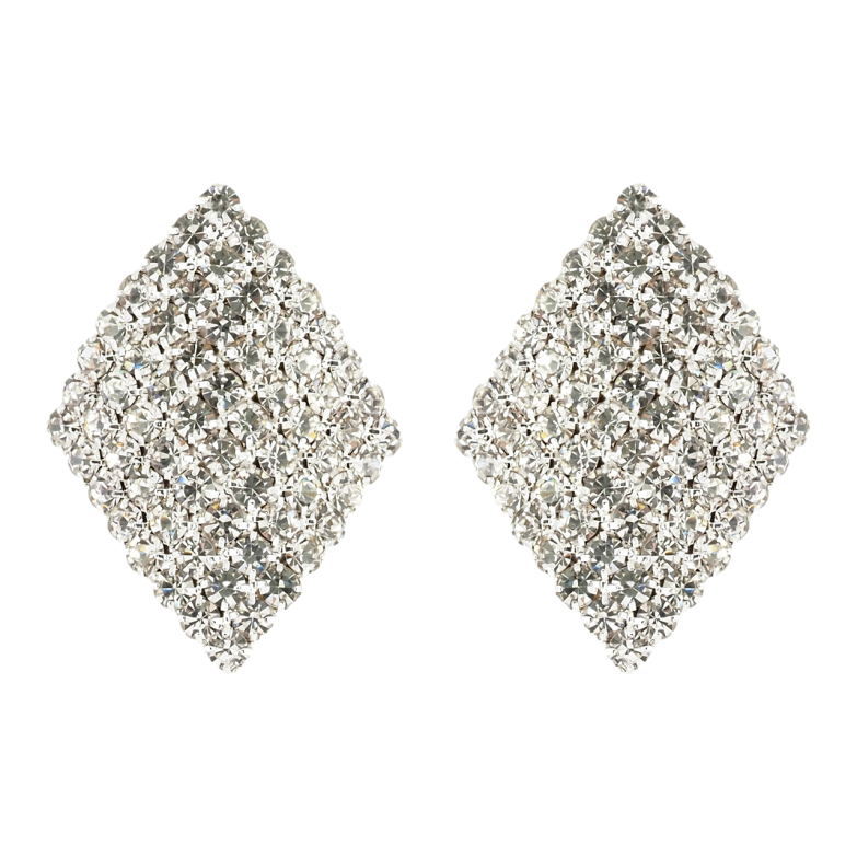 Сережки пусети Ромби зі стразами фото №22