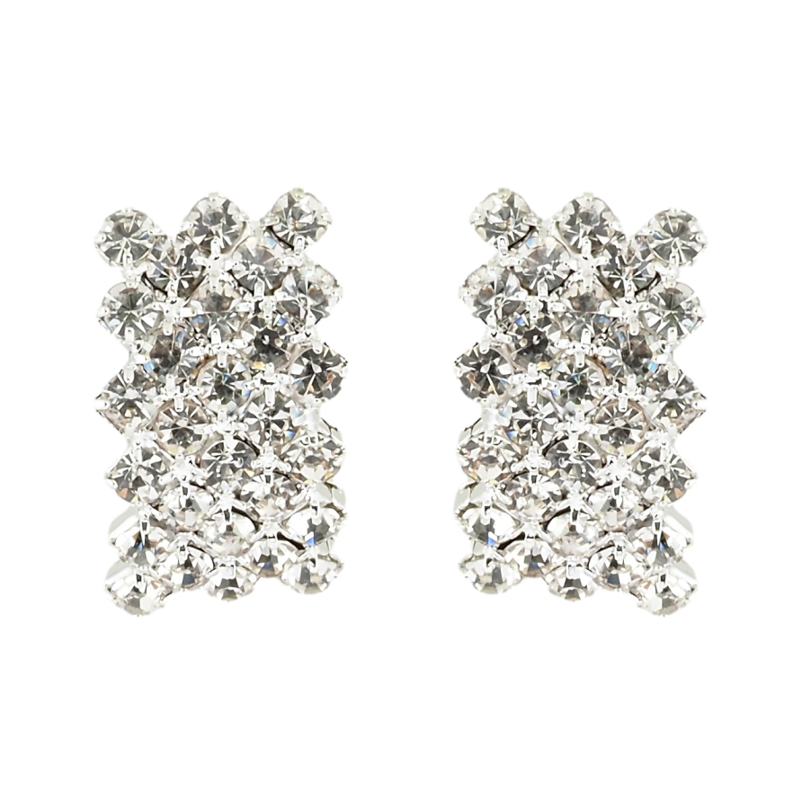 Сережки пусети Широкі дуги зі стразами фото №1