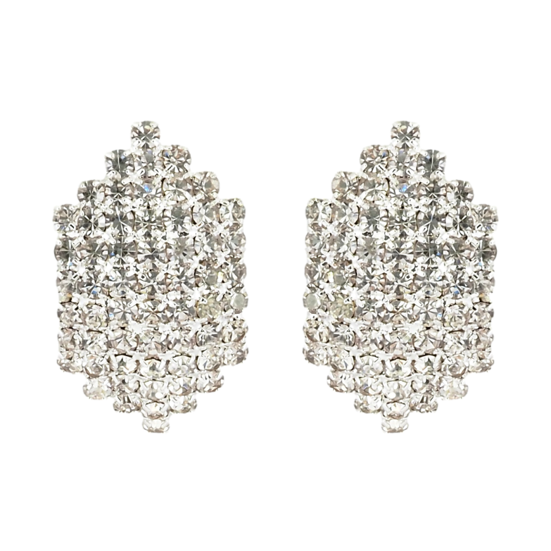 Серьги пусеты Фигурные со стразами фото №1