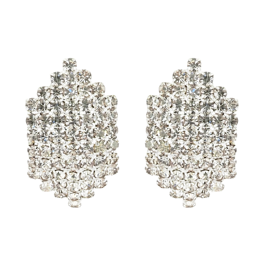 Сережки пусети Фігурні зі стразами фото №1