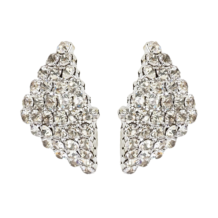 Сережки пусети Ромби зі стразами фото №9 Сережки пусети Ромби зі стразами фото №9